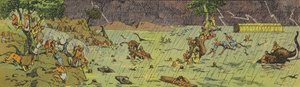 Potop (kolorowa litografia) autorstwa Joseph Porphyre Pinchon