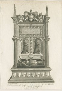 Sandon Church - grób Sampsona Erdeswicke: grawerowanie autorstwa Joseph Potter