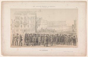 Handel książkami Optocht van w Hamburgu Grosse Johannisstrasse / Księgarze (tytuł na obiekcie) Optocht w Hamburgu tere van Friedrich von Schiller (tytuł serii) Korowód Schillera w Hamburgu (tytuł serii na obiekcie) autorstwa Joseph Puschkin