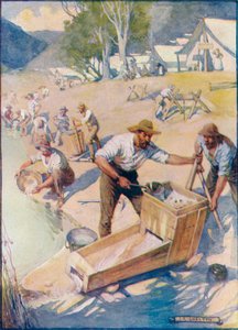 Cały dzień słychać było dźwięk kilofa i dudnienie kołyski, c1908, c1920. autorstwa Joseph Ratcliffe Skelton