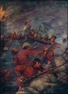 Tak stu ludzi trzymało w zatoce trzy tysiące dzikich, ok. 1908, ok. 1920. autorstwa Joseph Ratcliffe Skelton
