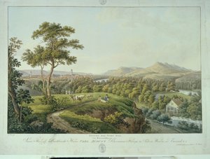 Widok Jeny z Rasenhuehlberg, ok.1810 (akwaforta) autorstwa Joseph Roux