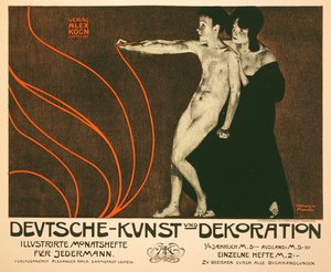 Reprodukcja plakatu reklamującego Deutsche Kunst und Dekoration, miesięcznik ilustrowany przegląd dla wszystkich, 1898