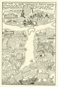 Mapa Mętnej Amazonii w kolorze czerwonym + czarnym (grawerowanie)