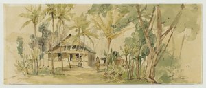 Dom wodza Roankiddi na wyspie Puinipet (Ponape), Wyspy Caroline autorstwa Joseph Selleny