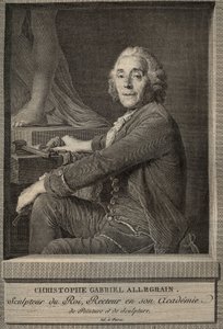 Portret Christophe-Gabriela (Christophe Gabriel) Allegrain (1710-1795) Francuski rzeźbiarz - rycina wg obrazu Josepha-Siffreina Duplessisa autorstwa Joseph Siffred (after) Duplessis