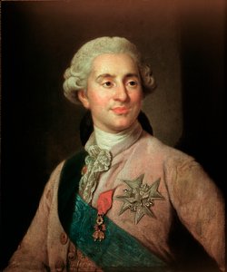 Portret króla Francji Ludwika XVI (1754-1793) noszącego insygnia Orderu Złotego Runa Obraz Josepha Siffreda Duplessisa (1725-1802) (Joseph-Siffred, Joseph Siffrede, Joseph-Siffrede, Joseph Siffrein, Joseph- Siffrein) XVIII w. M