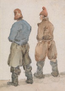 Dois pescadores vistos de Behindpolish autorstwa Joseph Stannard