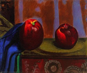 Martwa natura z jabłkiem i granatem 1927 (olej na płótnie) autorstwa Joseph Stella