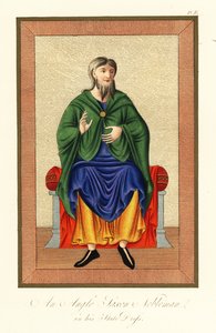 Szlachcic anglosaski w stroju państwowym, VIII w., 1845 r. (rycina)
