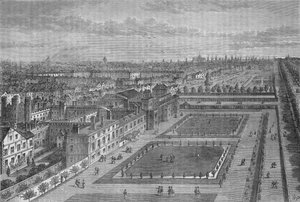Stary widok na Pałac św Jakuba, Westminster, Londyn, przed Wielkim Pożarem Londynu, c1870 1878