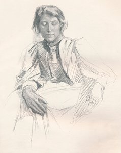 „Studium ołówkiem”, c1897 autorstwa Joseph Syddall