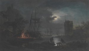 Światło księżyca, b.d. autorstwa Joseph Vernet.