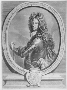 Maksymilian II Emanuel, elektor Bawarii, grawerowane przez Cornelisa Vermeulena (grafika)