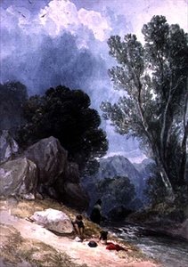 Krajobraz z postaciami autorstwa Joseph William Allen