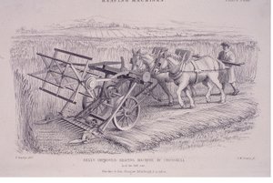Bells ulepszył maszynę do zbioru przez Crosskill, c1840s.