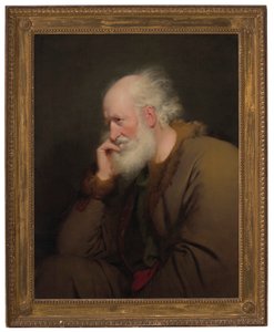 Stary mężczyzna, półdługi, w futrzanym płaszczu autorstwa Joseph Wright of Derby