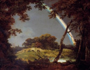 Pejzaż z obrazem tęczy Josepha Wrighta z Derby (1734-1797) 1794 Derby, Derby museum autorstwa Joseph Wright of Derby