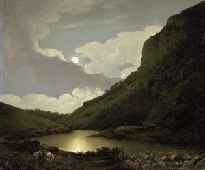 Matlock Tor firmy Moonlight, ok.1777-80 (olej na płótnie) autorstwa Joseph Wright of Derby