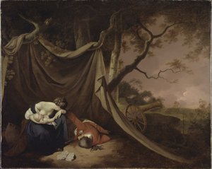 Miręs kareivis, apie 1789 m. (aliejus ant drobės)poli autorstwa Joseph Wright of Derby