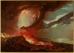 Erupcja Vesuve z wyspami w Zatoce Neapolitańskiej w 1776 r. Obraz Josepha Wrighta z Derby (1734-1797) 1776 r. Ze zbiorów prywatnych