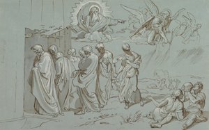 Bóg wzywa Noego i jego rodzinę do arki, 1827 .