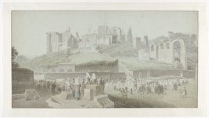 Procesja u stóp Palatynu w Rzymie autorstwa Josephus Augustus Knip