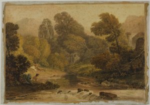 Scena w pobliżu Lodore, Cumberland autorstwa Joshua Cristall