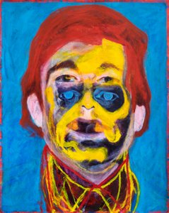 Kolorowy portret abstrakcyjny autorstwa Joshua Hoskins