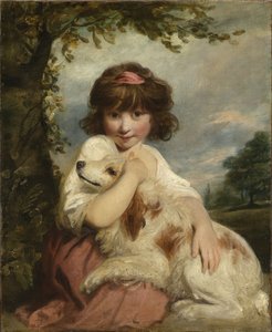 Młoda dziewczyna i jej pies autorstwa Joshua Reynolds