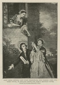 Lady Sarah Lennox, Lady Susan Strangways i Charles James Fox za młodu w Holland House autorstwa Joshua Reynolds