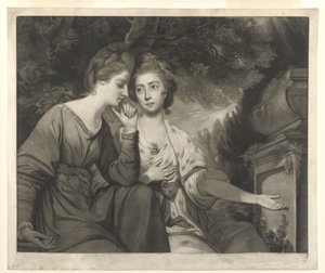 Pani Harriet Bouverie i pani Frances Ann Crewe, grawerowane przez Giuseppe Marchi, 1770 autorstwa Joshua Reynolds