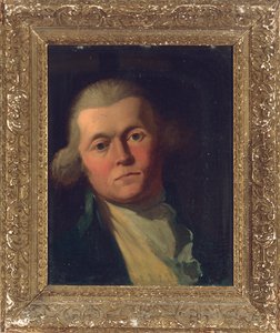Portret dżentelmena, do biustu, w niebieskim płaszczu i żółtej kamizelce autorstwa Joshua Reynolds