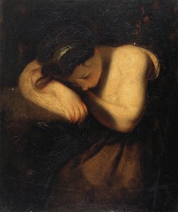 Śpiąca młoda dziewczyna (olej na płótnie) autorstwa Joshua Reynolds