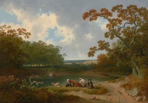 Widok na wieś w Pensylwanii 1823 (olej na płótnie)