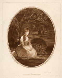 Panna Elżbieta Beauclerc jako Una, grawerowana przez Thomasa Watsona (1748-81) (trawiona kropka)