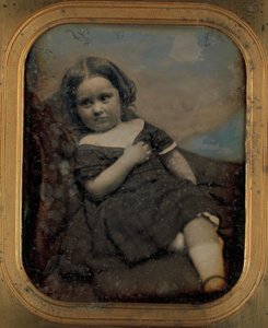 Augusta Hawes w wieku czterech lat, lata 50. XIX wieku. Twórcy: Josiah Johnson Hawes, Albert Sands Southworth.