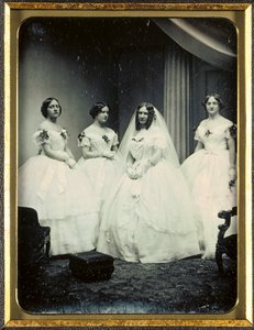 Panna młoda i jej druhny, 1851 lub później.