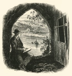 Wye, z zamku Chepstow, lata 70. XIX wieku. autorstwa Josiah Wood Whymper