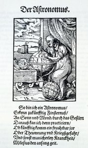 Astronom z wierszem Hansa Sachsa, wyd. Frankfurt 1568 autorstwa Jost Amman