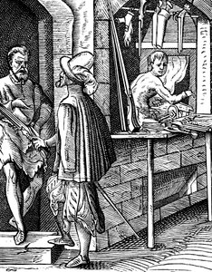 Harquebusier lub wytwórca broni ręcznej, c1559-1591 autorstwa Jost Amman