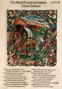 Chirurgia wojskowa, z „Księgi wojennej III część Schantzen i fortyfikacje” Leonhardta Fronspergera (ok. 1520-75) 1573 (kolorowy drzeworyt) autorstwa Jost Amman
