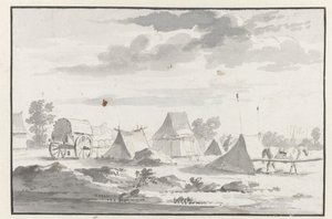 Widok obozowiska armii Willema III w pobliżu Leuven autorstwa Josua de Grave (circle of)