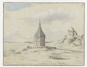 Widok na Stadsfontein („Fontanna miejska”), Bergen op Zoom autorstwa Josua de Grave (possibly)
