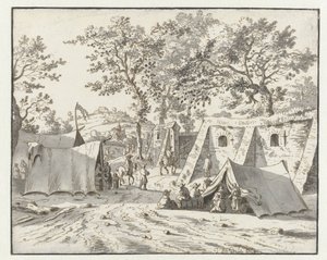 Widok obozowiska armii Willema III w pobliżu Leuven