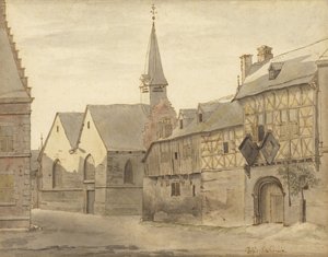 Widok na kościół św. Jakuba i gospodę, Maastricht