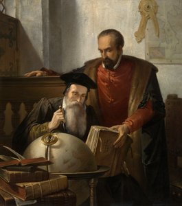 Mercator i Ortelius (olej na płótnie) autorstwa Jozef (1816 88) Bellemans