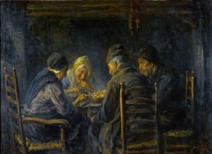 Zjadacze ziemniaków - Zjadacze ziemniaków - Obraz Józefa Israelsa (1824-1911) 1902 - Olej na płótnie - 119,5x151 - Gemeentemuseum Den Haag