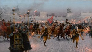 Departure from Wilanów of John III Sobieski and Marysienka, 1897.