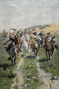 Procesja ślubna kozaków ukraińskich autorstwa Jozef Brandt